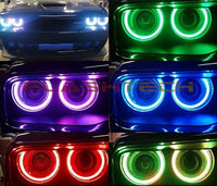 Dodge Challenger Projector V.3 Fusion Color Change LED Halo Headlight Kit 2015-2017