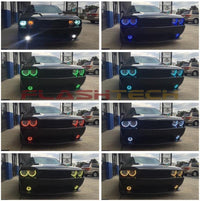Dodge Challenger Non Projector V.3 Fusion Color Change Headlight & LED Halo Fog Light Kit 2008-2014