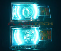 Chevrolet Silverado Projector V.3 Fusion Color Change LED Halo Headlight Kit 2014-2016