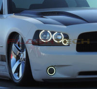 Dodge Charger White LED Halo Fog Light Kit 2005-2010