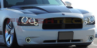 Dodge Charger 6 Ring White Headlight & LED Halo Fog Light Kit 2005-2010