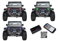 Jeep Wrangler V.3 Fusion Color Change LED Halo Headlight Kit 1997-2017