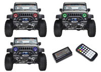 Jeep Wrangler V.3 Fusion Color Change LED Halo Headlight Kit 1997-2017