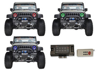 Jeep Wrangler V.3 Fusion Color Change LED Halo Headlight Kit 1997-2017