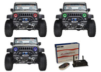 Jeep Wrangler V.3 Fusion Color Change LED Halo Headlight Kit 1997-2017