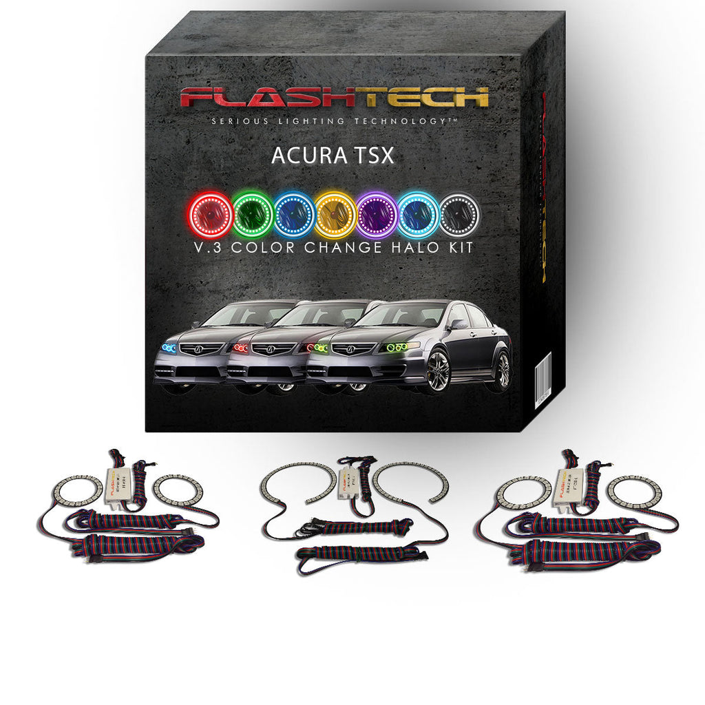 Acura TSX V.3 Fusion Color Change LED Halo Headlight Kit 2004-2008