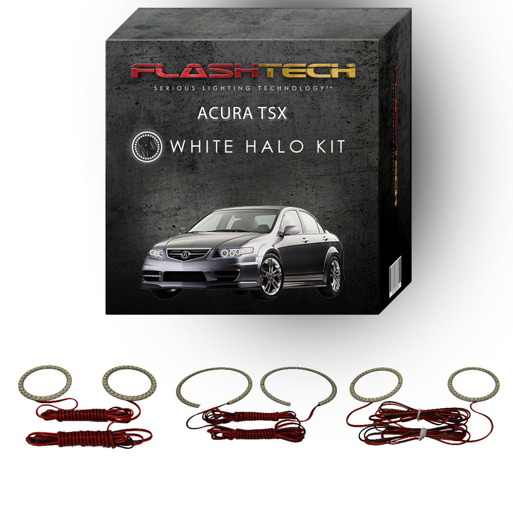 Acura TSX White LED Halo Headlight Kit 2004-2008