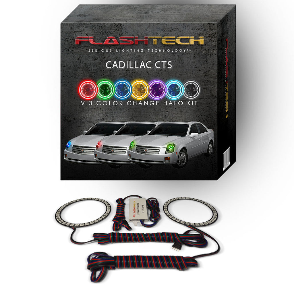 Cadillac CTS V.3 Fusion Color Change LED Halo Headlight Kit 2003-2007