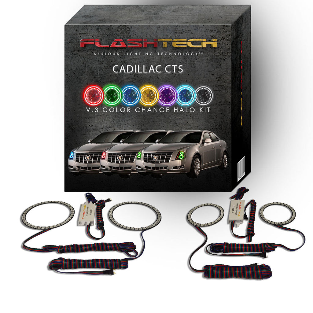 Cadillac CTS V.3 Fusion Color Change LED Halo Headlight Kit 2008-2013