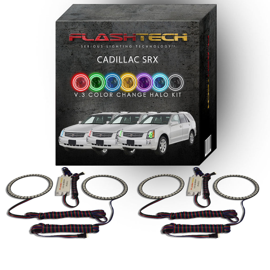 Cadillac SRX V.3 Fusion Color Change LED Halo Headlight Kit 2004-2009