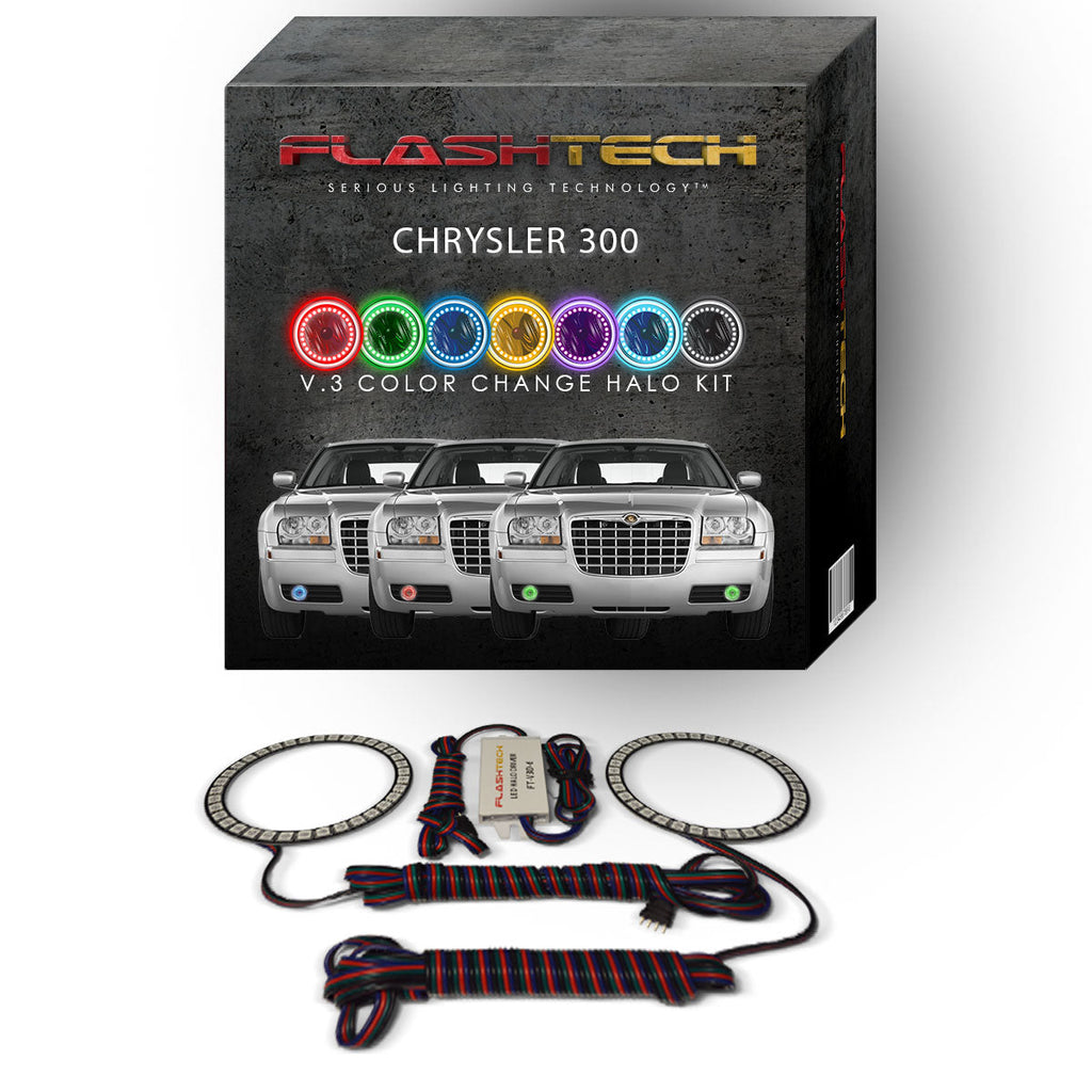 Chrysler 300 V.3 Fusion Color Change LED Halo Fog Light Kit 2005-2010