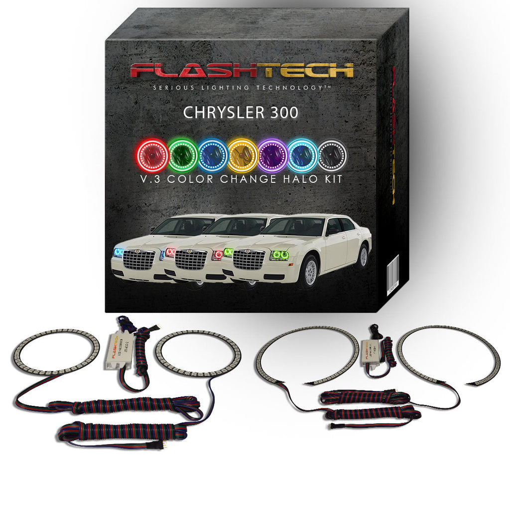 Chrysler 300 V.3 Fusion Color Change LED Halo Headlight Kit 2005-2010