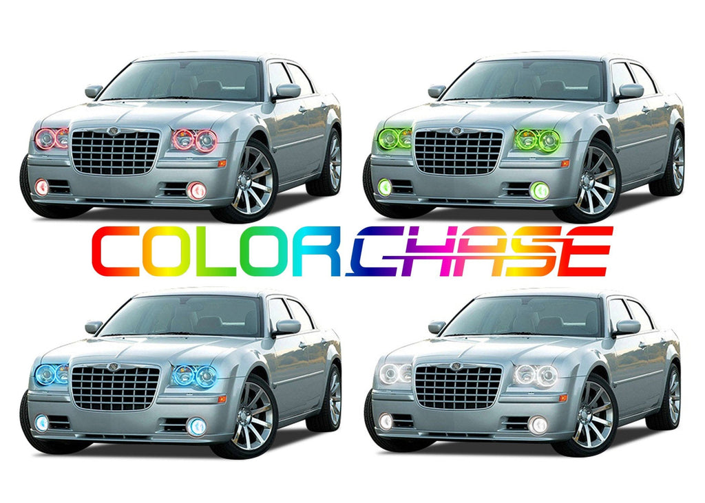 Chrysler 300c ColorChase Headlight & LED Halo Fog Light Kit 2005-2010