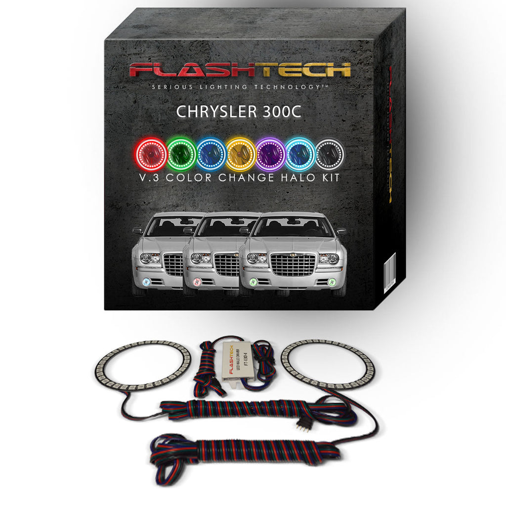 Chrysler 300c V.3 Fusion Color Change LED Halo Fog Light Kit 2005-2010