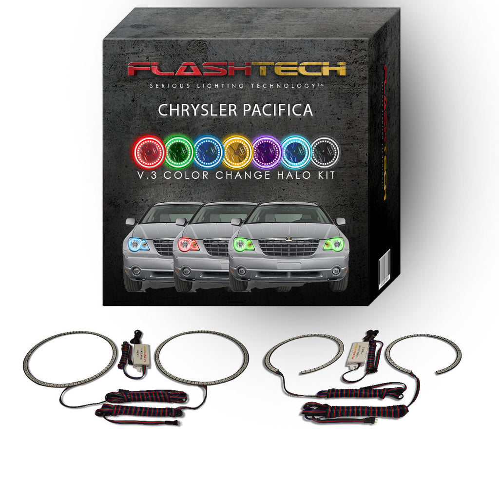 Chrysler Pacifica V.3 Fusion Color Change LED Halo Headlight Kit 2006-2009