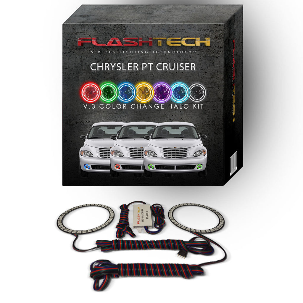 Chrysler PT Cruiser V.3 Fusion Color Change LED Halo Fog Light Kit 2006-2010
