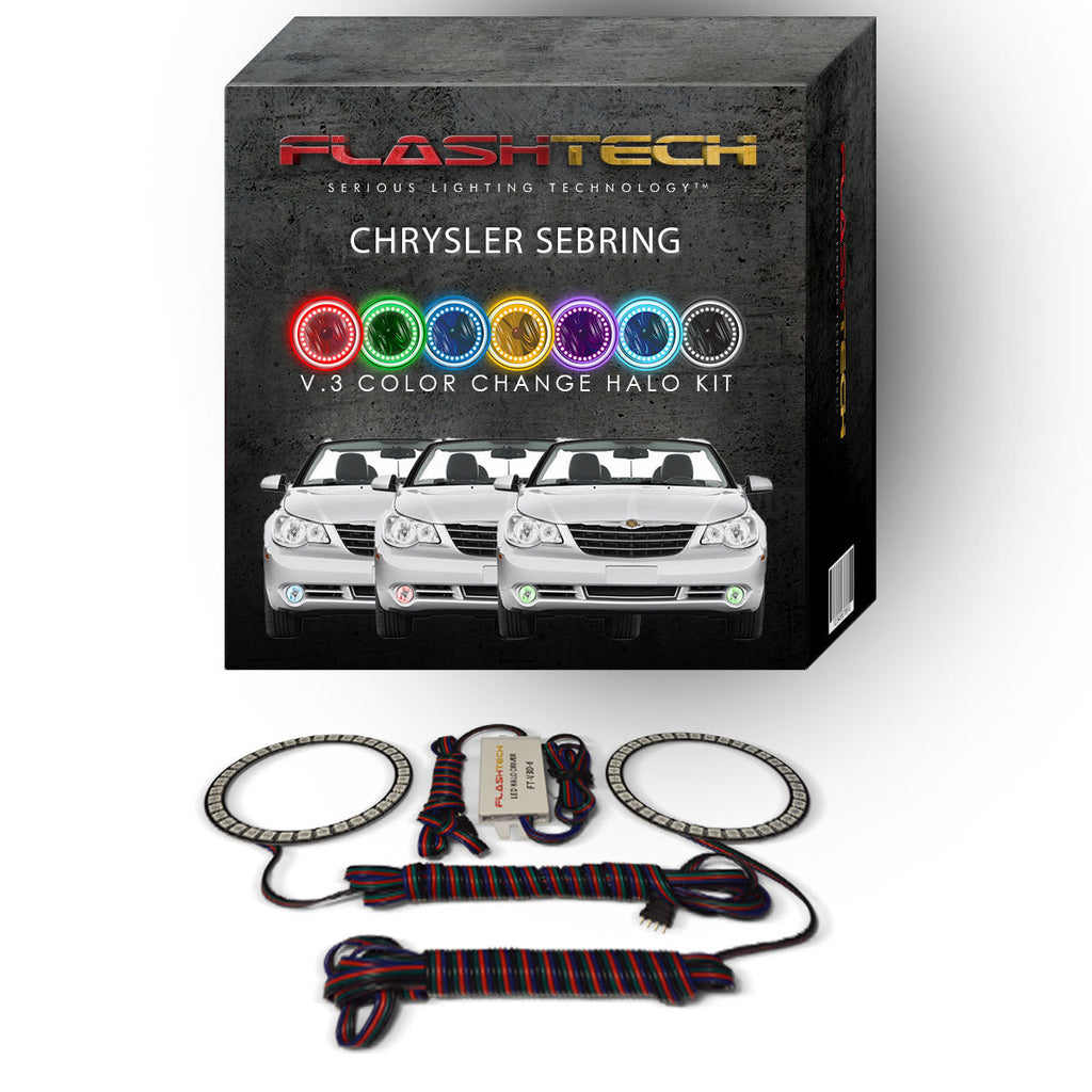 Chrysler Sebring V.3 Fusion Color Change LED Halo Fog Light Kit 2008-2010