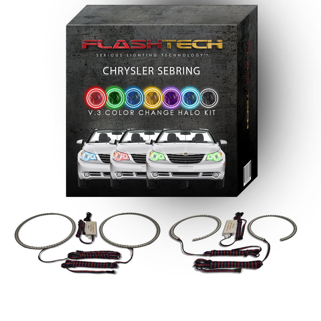 Chrysler Sebring V.3 Fusion Color Change LED Halo Headlight Kit 2008-2010