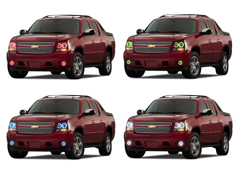 Chevrolet Avalanche V.3 Fusion Color Change Headlight & LED Halo Fog Light Kit 2007-2013