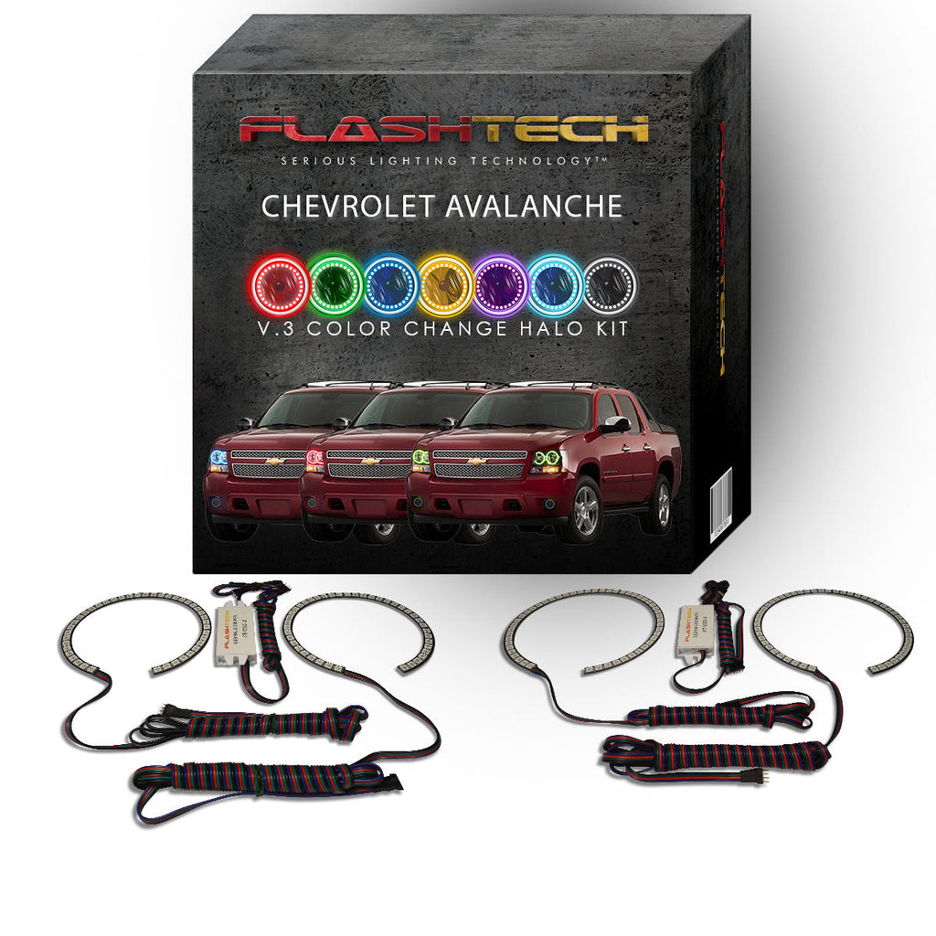 Chevrolet Avalanche V.3 Fusion Color Change LED Halo Headlight Kit 2007-2013