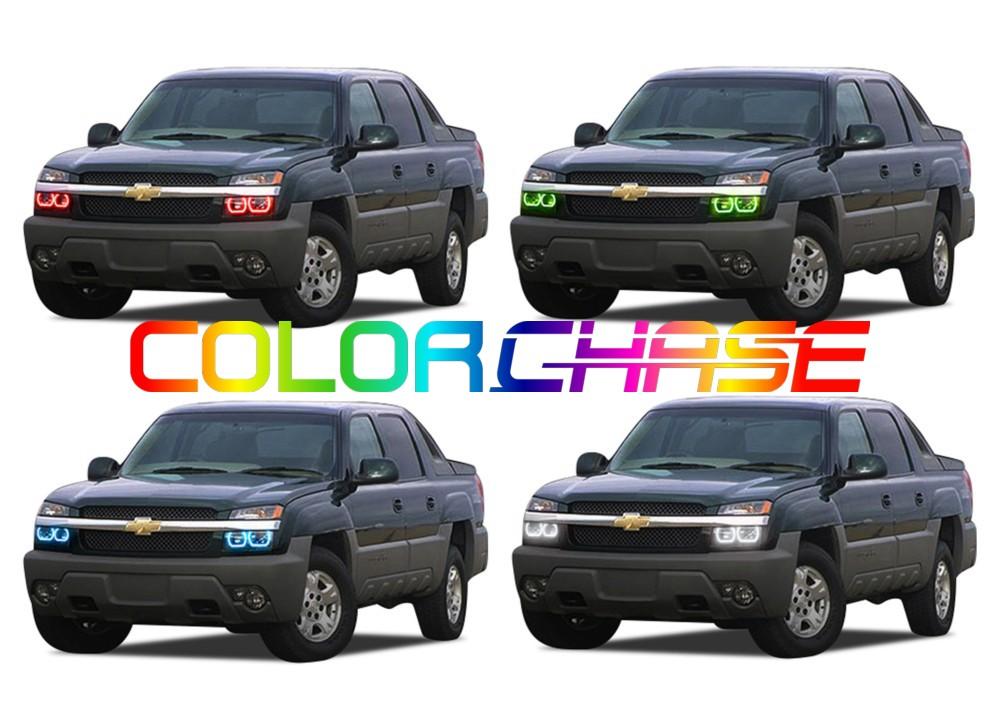 Chevrolet Avalanche ColorChase LED Halo Headlight Kit 2003-2006 (Cladded)