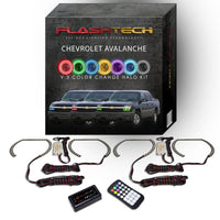 Chevrolet Avalanche V.3 Fusion Color Change LED Halo Headlight Kit 2003-2006 (Cladded)