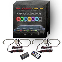 Chevrolet Avalanche V.3 Fusion Color Change LED Halo Headlight Kit 2003-2006 (Cladded)