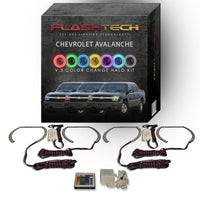 Chevrolet Avalanche V.3 Fusion Color Change LED Halo Headlight Kit 2003-2006 (Cladded)