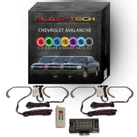 Chevrolet Avalanche V.3 Fusion Color Change LED Halo Headlight Kit 2003-2006 (Cladded)