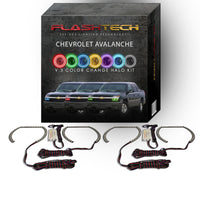 Chevrolet Avalanche V.3 Fusion Color Change LED Halo Headlight Kit 2003-2006 (Cladded)