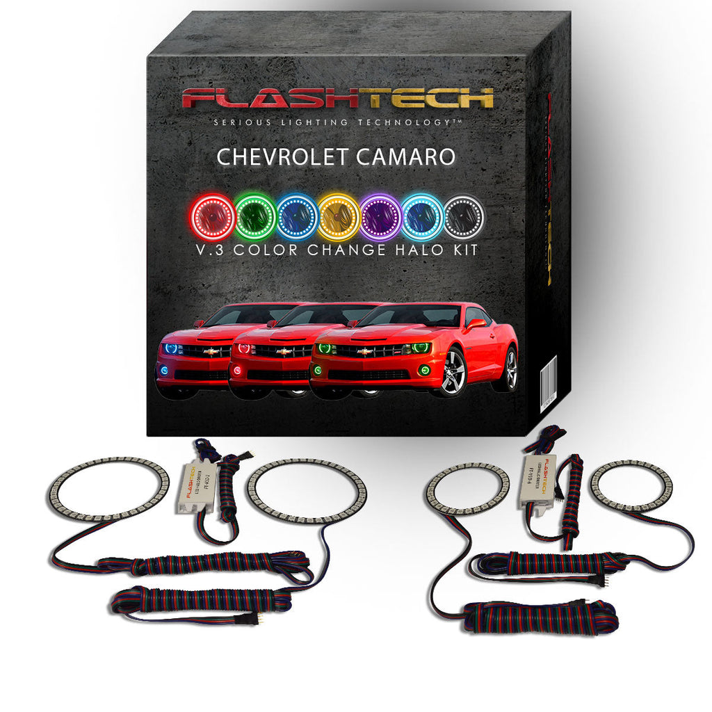 Chevrolet Camaro Non RS V.3 Color Change Headlight & LED Halo Fog Light Kit 2010-2013