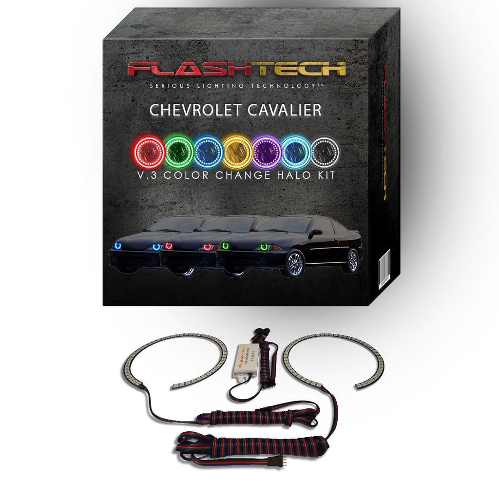 Chevrolet Cavalier V.3 Fusion Color Change LED Halo Headlight Kit 2000-2002
