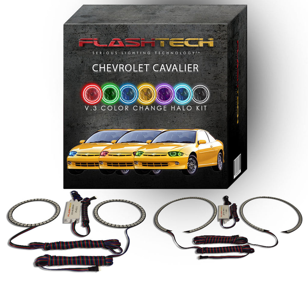 Chevrolet Cavalier V.3 Fusion Color Change LED Halo Headlight Kit 2003-2005