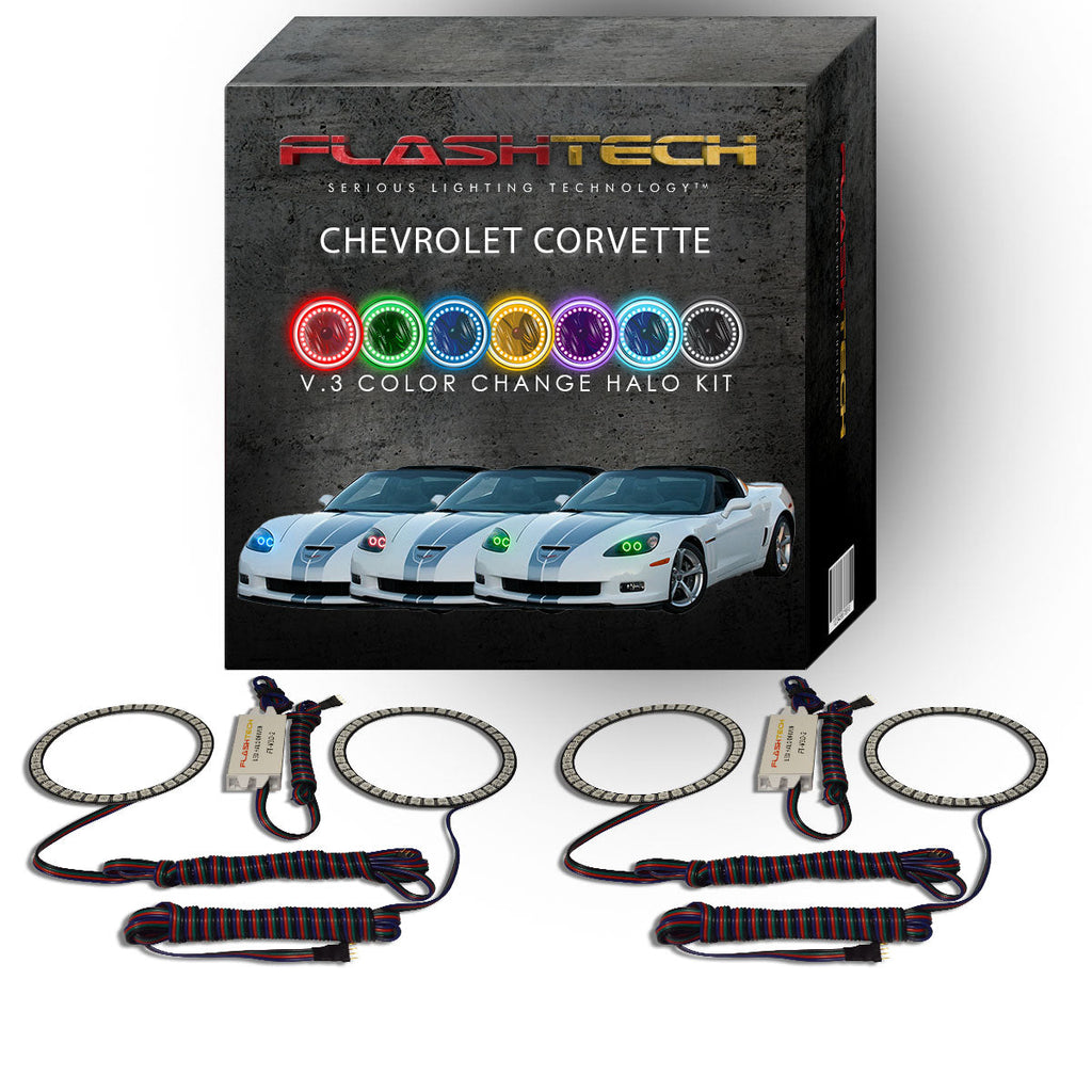 Chevrolet Corvette V.3 Fusion Color Change LED Halo Headlight Kit 2005-2013