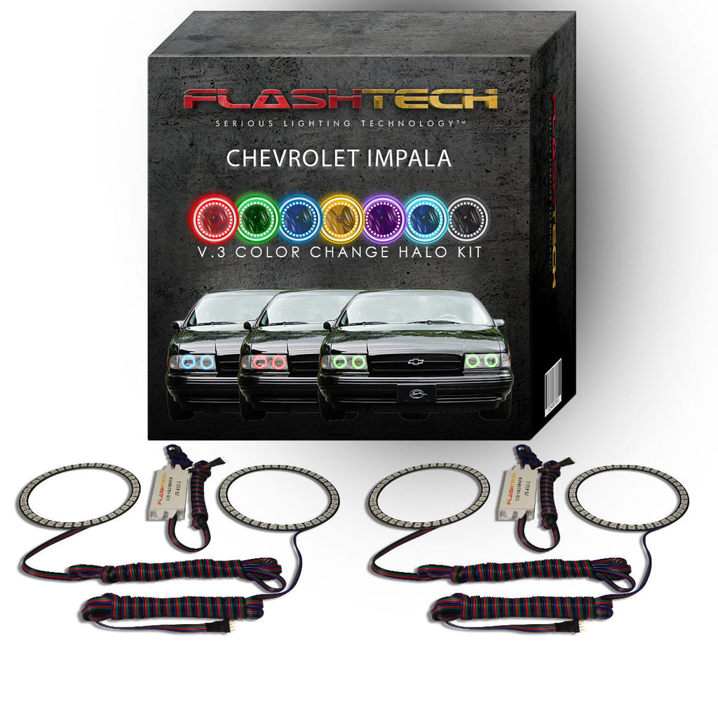 Chevrolet Impala V.3 Fusion Color Change LED Halo Headlight Kit 1991-1996
