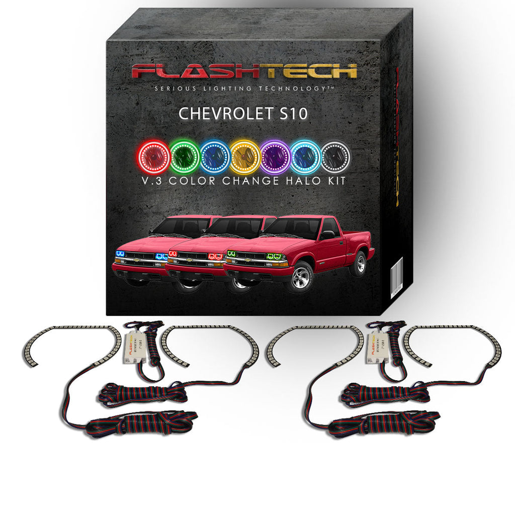 Chevrolet S-10 V.3 Fusion Color Change LED Halo Headlight Kit 1998-2004