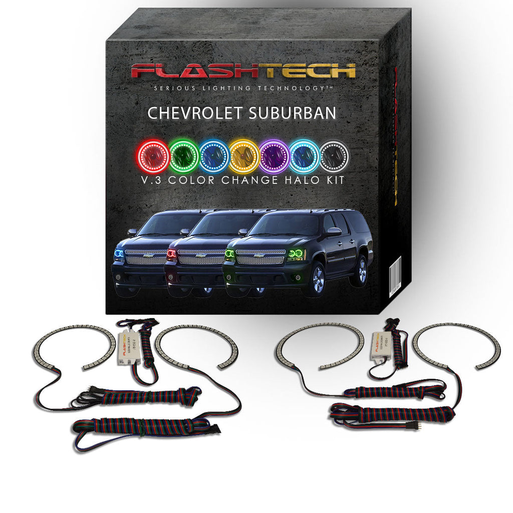 Chevrolet Suburban V.3 Fusion Color Change LED Halo Headlight Kit 2007-2013