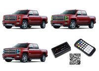 Chevrolet Silverado Projector V.3 Fusion Color Change LED Halo Headlight Kit 2014-2016