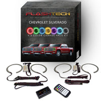Chevrolet Silverado Projector V.3 Fusion Color Change LED Halo Headlight Kit 2014-2016