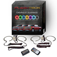Chevrolet Silverado Projector V.3 Fusion Color Change LED Halo Headlight Kit 2014-2016