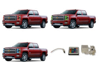 Chevrolet Silverado Projector V.3 Fusion Color Change LED Halo Headlight Kit 2014-2016