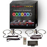 Chevrolet Silverado Projector V.3 Fusion Color Change LED Halo Headlight Kit 2014-2016