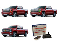 Chevrolet Silverado Projector V.3 Fusion Color Change LED Halo Headlight Kit 2014-2016