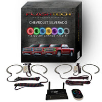 Chevrolet Silverado Projector V.3 Fusion Color Change LED Halo Headlight Kit 2014-2016