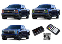 Chevrolet Silverado Non Projector V.3 Fusion Color Change LED Halo Headlight Kit 2014-2016
