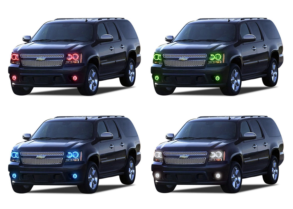 Chevrolet Tahoe V.3 Fusion Color Change Headlight & LED Halo Fog Light Kit 2007-2013