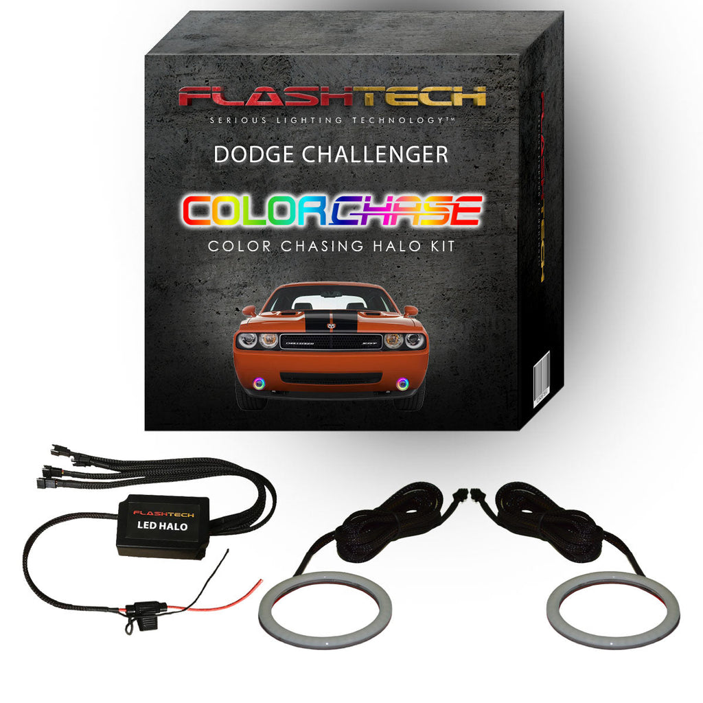 Dodge Challenger ColorChase External Waterproof LED Halo Fog Light Kit 2015-2019