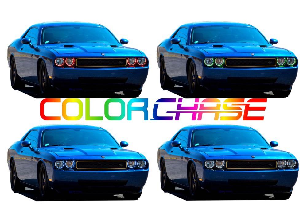Dodge Challenger ColorChase External Waterproof LED Halo HeadLight Kit 2008-2014