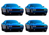 Dodge Challenger Multi Color Change External Waterproof LED Halo HeadLight Fog Light Kit 2008-2014