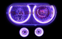 Dodge Challenger Non Projector V.3 Fusion Color Change Headlight & LED Halo Fog Light Kit 2008-2014